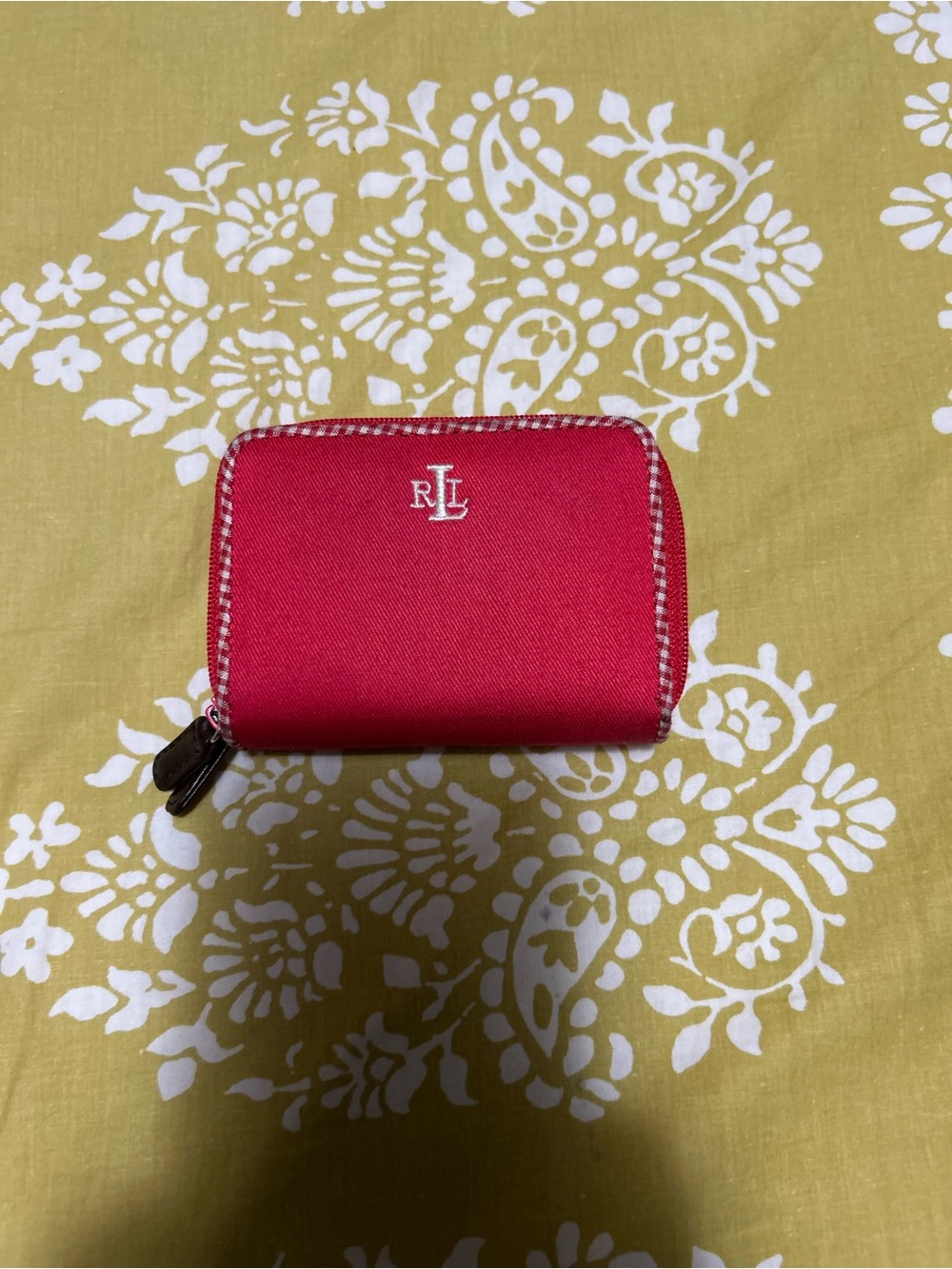Red Ralph Lauren Zip Wallet - Compact Women's Wallet
